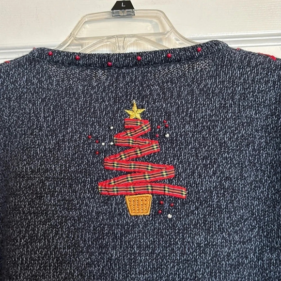 Ambra women’s vintage Christmas tree button down cardigan sweater size large - Picture 7 of 8